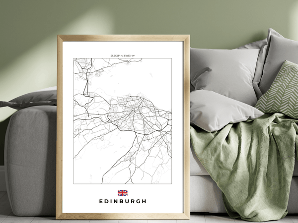 Edinburgh Map Print | Elegant Wall Artwork Capturing the Essence of Edinburgh