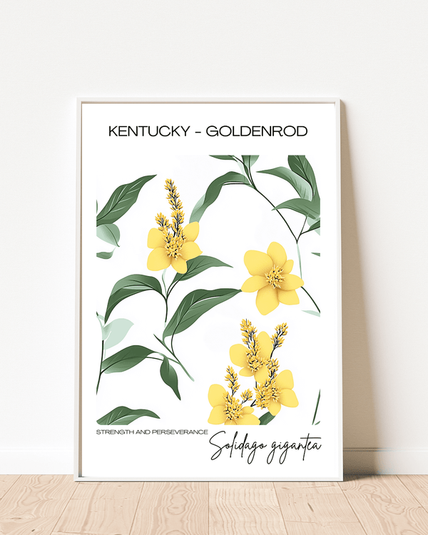 Kentucky - Goldenrod Name State Flowers Wallart - Elegant Floral Artwork