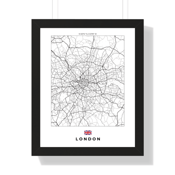 Front view of London wall artwork map, featuring detailed landscapes and key landmarks in an artistic design.