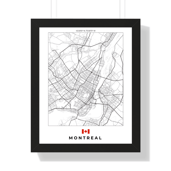 Front view of Montreal wall artwork map, featuring detailed landscapes and key landmarks in an artistic design.