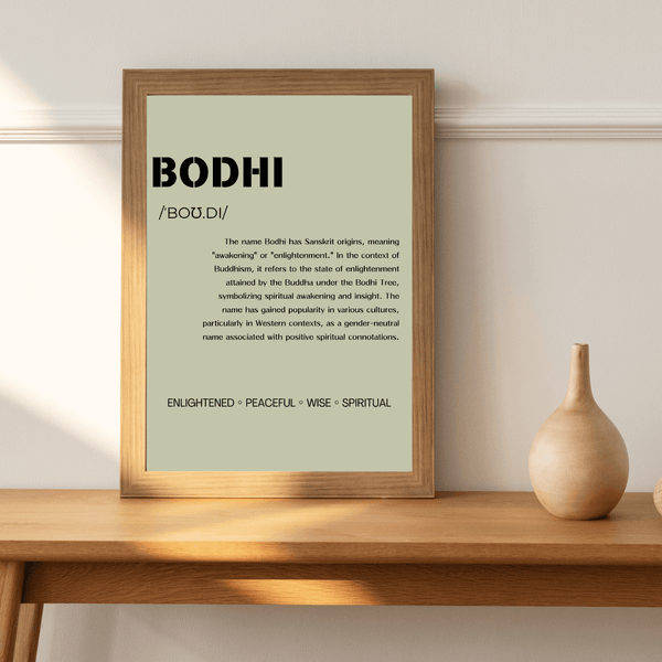 Bodhi Name Typography Art Print - A Unique Gift for Newborns and House Warmings