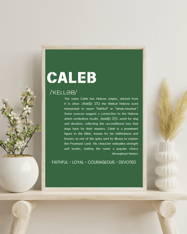 Caleb Name Typography Deco - A Stylish Home Gift for Bedroom Decoration