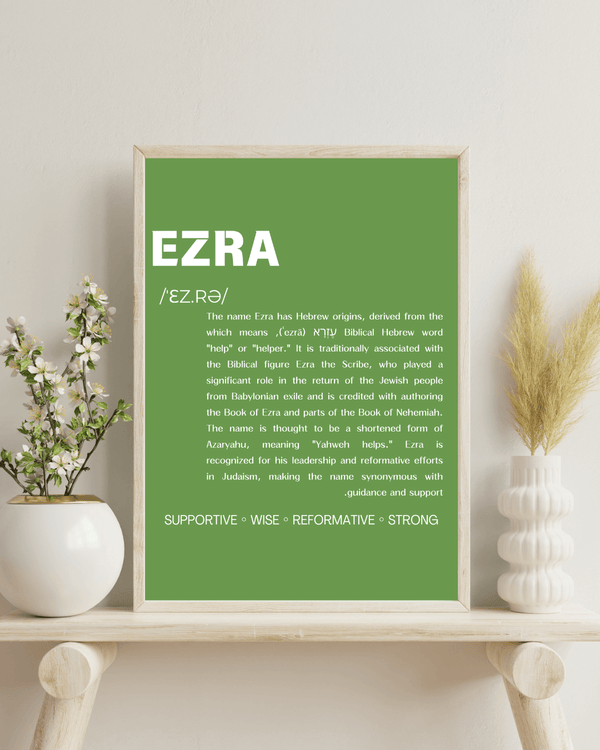 Ezra Name Typography Deco - A Thoughtful Home Gift for Living Room Decoration