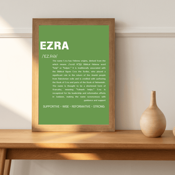 Ezra Name Typography Deco - A Thoughtful Home Gift for Living Room Decoration