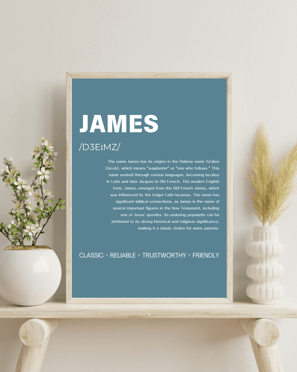 James Typography Wall Art: Stylish Print Highlighting the Name's Significance