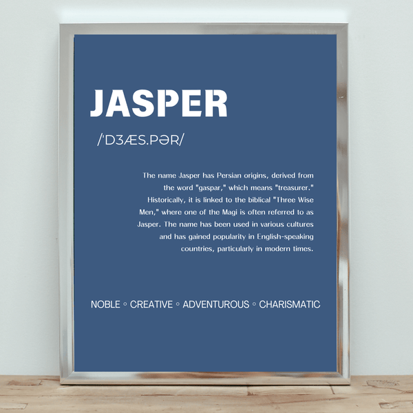 Jasper Name Typography Deco - A Playful Home Art Print and Gift for Baby