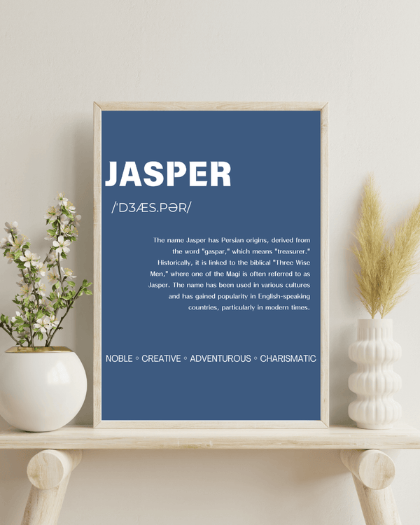 Jasper Name Typography Deco - A Playful Home Art Print and Gift for Baby