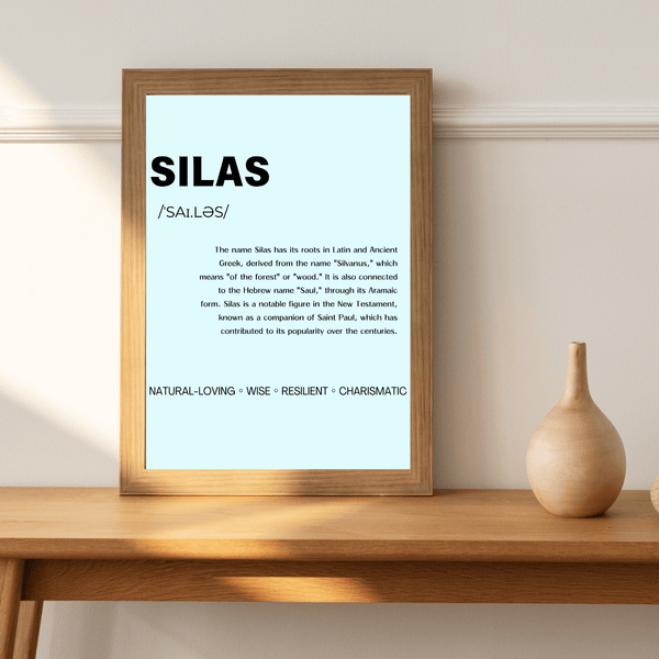 Silas Name Typography Deco - Elegant Home Wall Art and Memory for Him