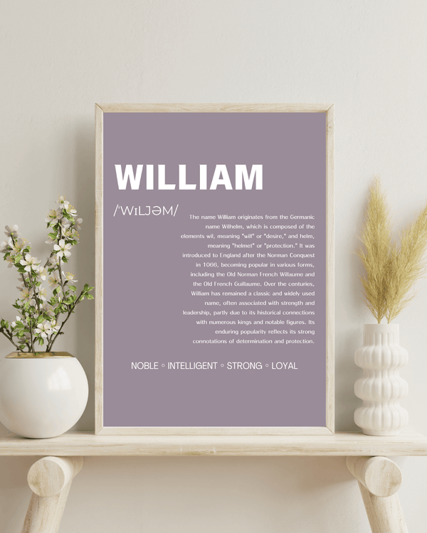 William Typography Wall Art: Classic Print Showcasing the Name with Grace