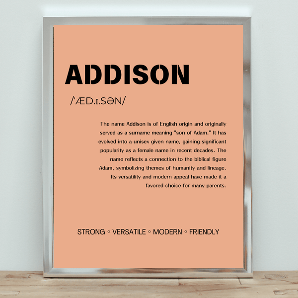 Addison Name Typography Artwork - Elegant Home Wall Art