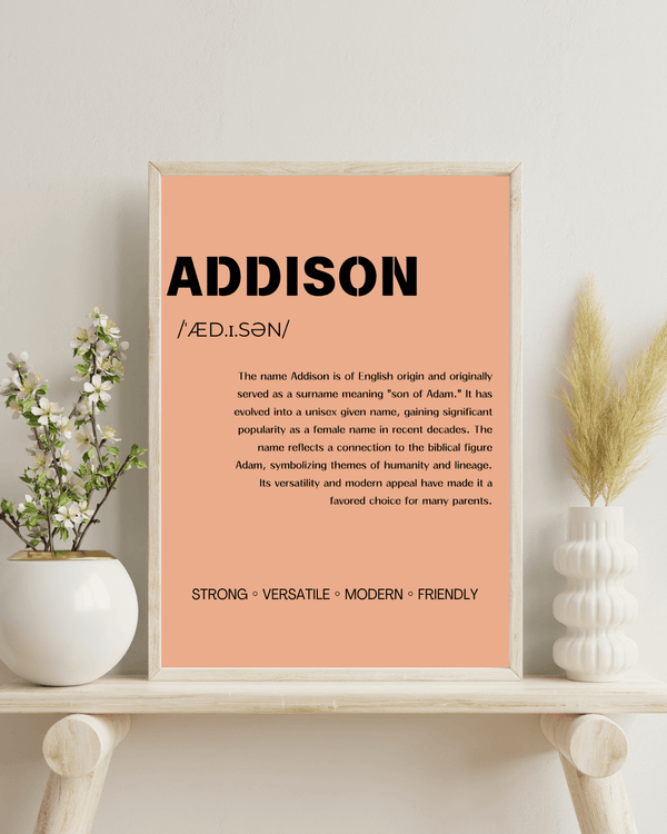 Addison Name Typography Artwork - Elegant Home Wall Art