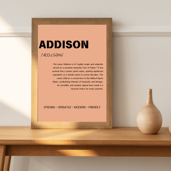 Addison Name Typography Artwork - Elegant Home Wall Art