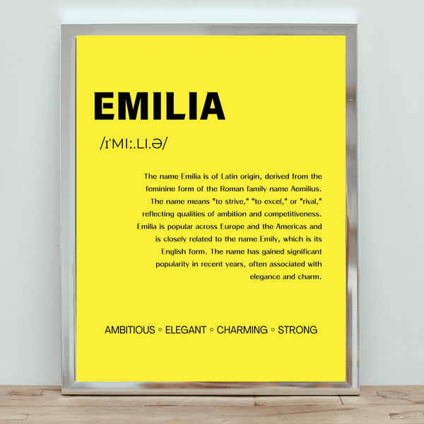 Emilia Name Wallart - Charming Decor for Nurseries and Children's Rooms