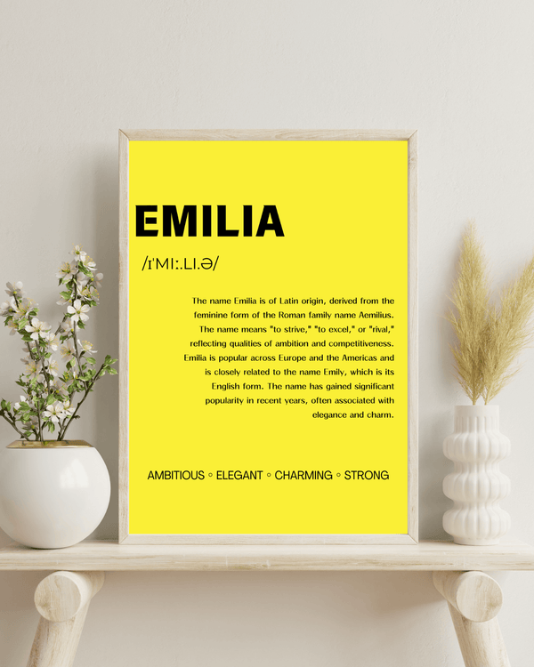 Emilia Name Wallart - Charming Decor for Nurseries and Children's Rooms