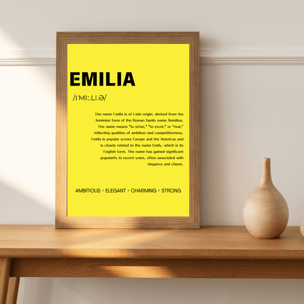 Emilia Name Wallart - Charming Decor for Nurseries and Children's Rooms