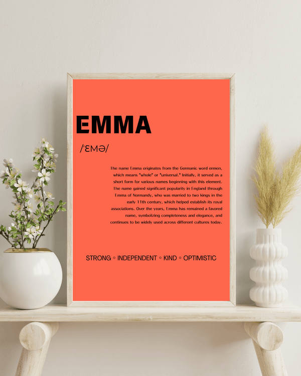 Emma Typography Wall Art: A Heartwarming Addition to Your Child's Room