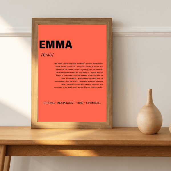 Emma Typography Wall Art: A Heartwarming Addition to Your Child's Room