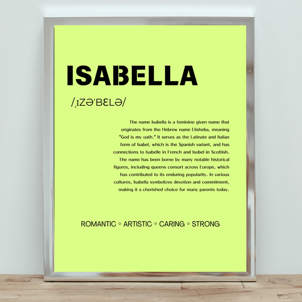 Isabella Elegant Wall Sign: A Thoughtful Gift for Newborns