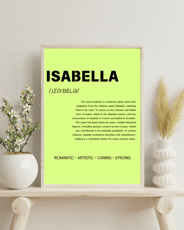 Isabella Elegant Wall Sign: A Thoughtful Gift for Newborns