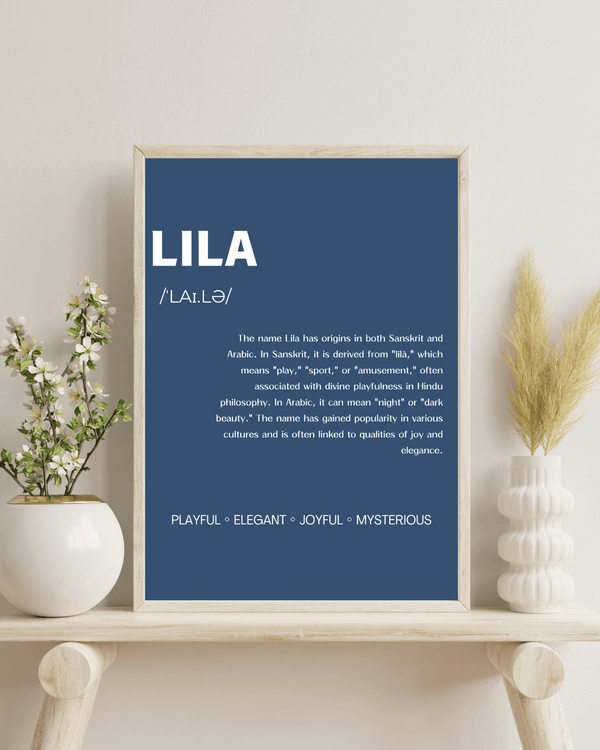 Lila Name Typography Wallart - Elegant Decor for Children's Spaces