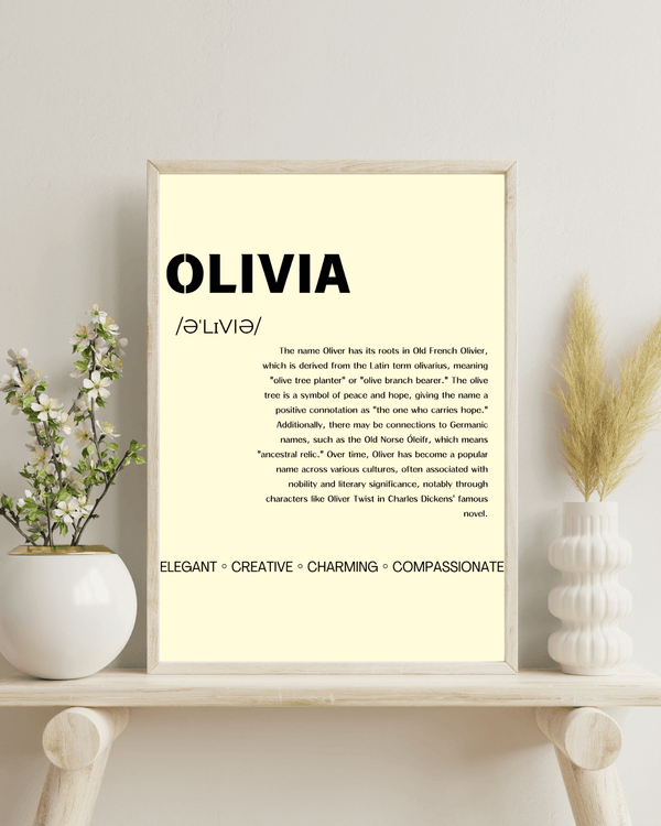 Sophia Name Typography Wall Art: Elegant Print Showcasing Origin, Etymology, and Unique Characteristics