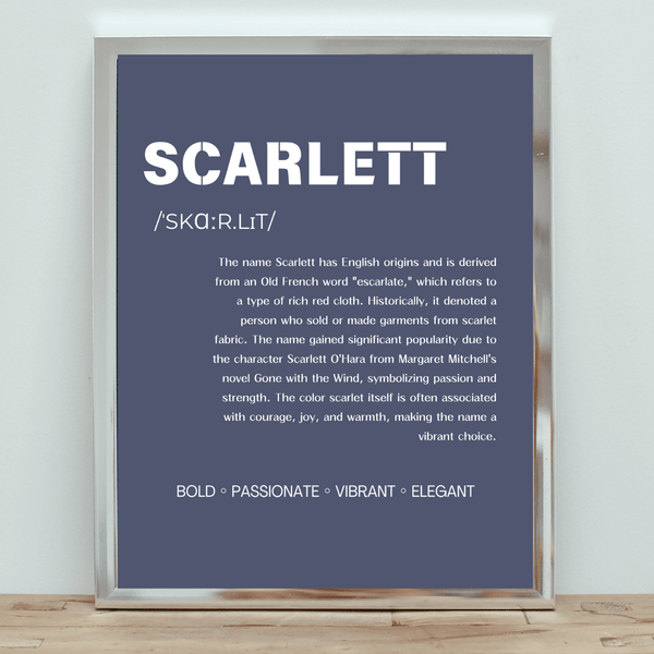 Scarlett Name Typography Wallart - Beautiful Decor for Kids