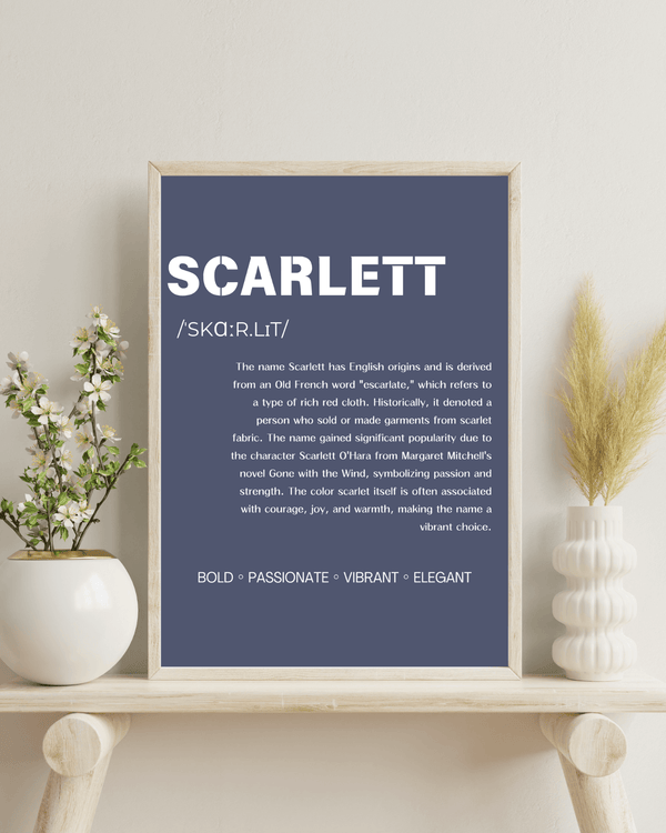 Scarlett Name Typography Wallart - Beautiful Decor for Kids