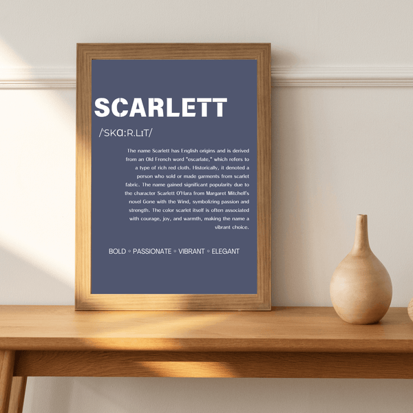 Scarlett Name Typography Wallart - Beautiful Decor for Kids