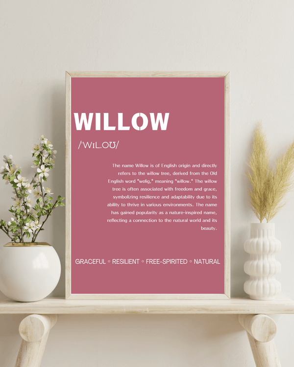 Willow Name Typography Wallart - Beautiful Decor for Kids