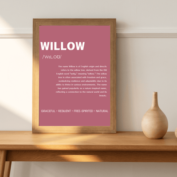 Willow Name Typography Wallart - Beautiful Decor for Kids