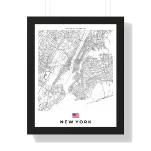 Front view of New York wall artwork map, featuring detailed landscapes and key landmarks in an artistic design.