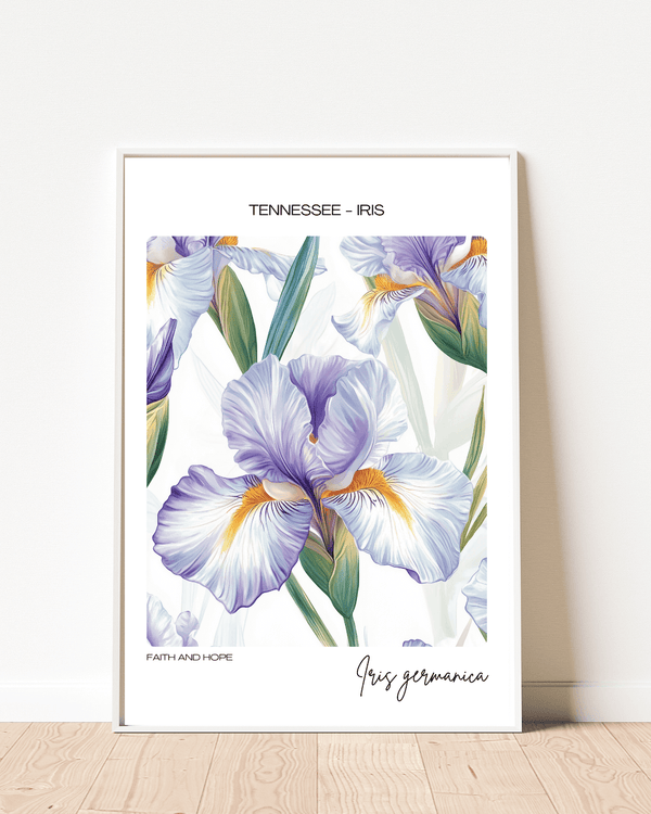 Tennessee - Iris Name State Flowers Wallart - Graceful Beauty