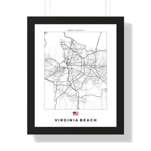 Front view of Virginia wall artwork map, featuring detailed landscapes and key landmarks in an artistic design.