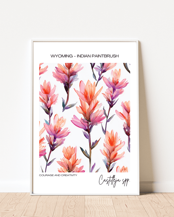 Wyoming - Indian Paintbrush Name State Flowers Wallart - Bold Expression