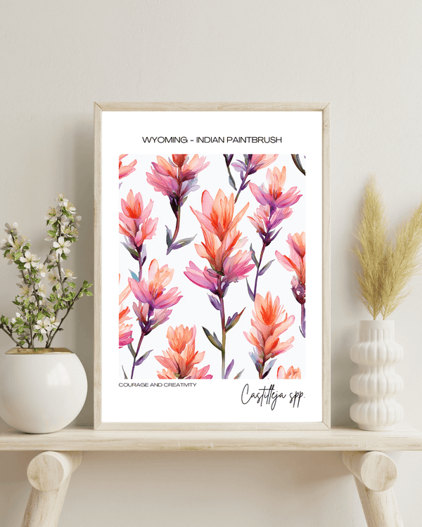 Wyoming - Indian Paintbrush Name State Flowers Wallart - Bold Expression